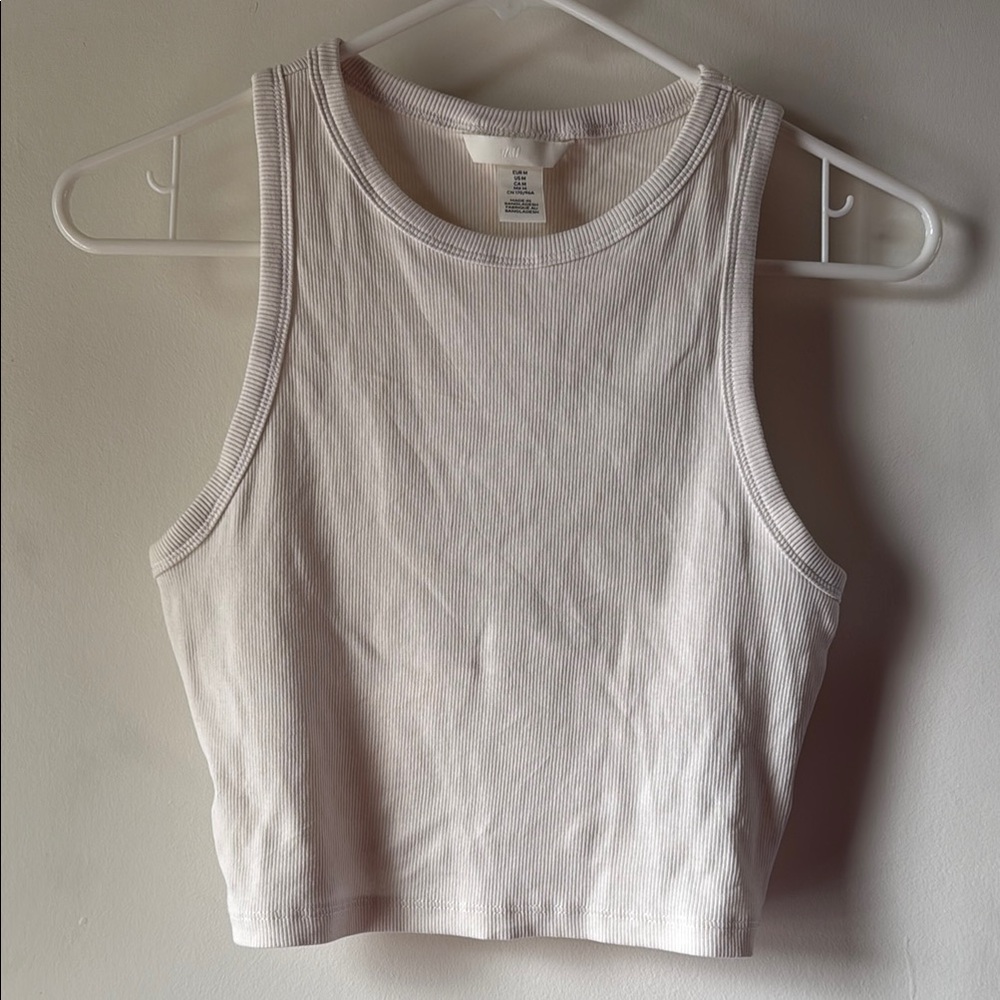 H&M Cream Ribbed Tank Top